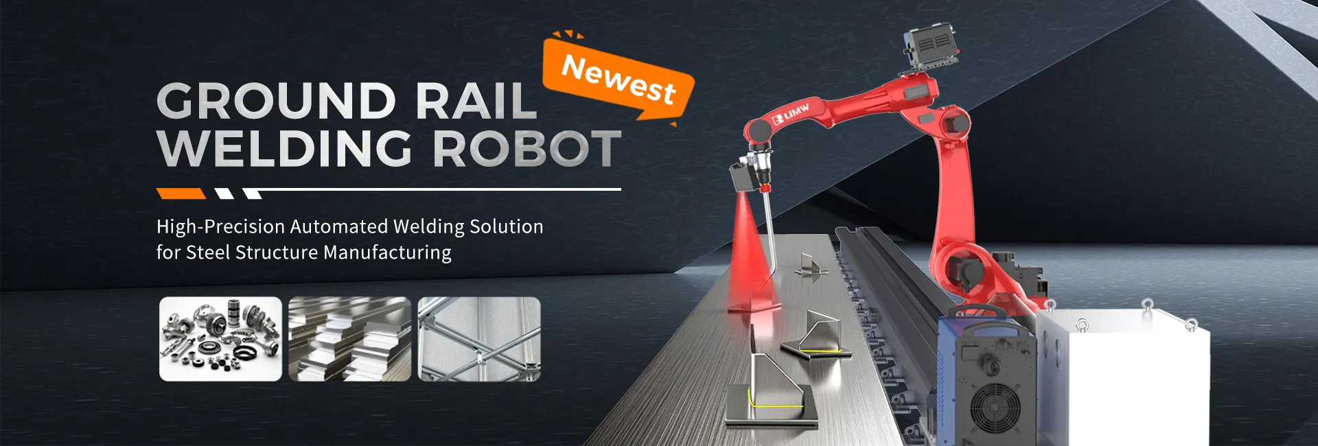 Robot de soldadura industrial sobre raíles